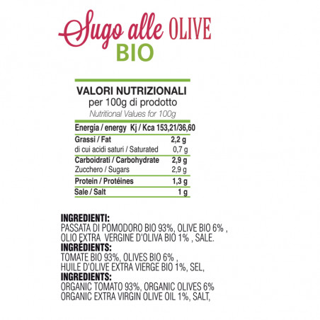 Sugo alle Olive Bio